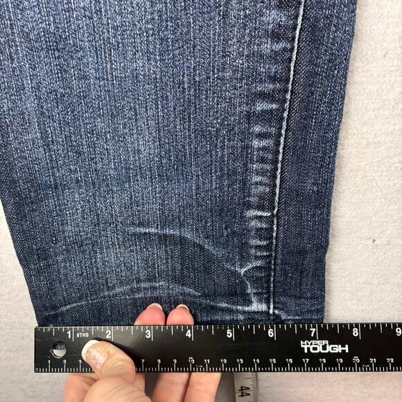 Cato Jeans Women 10 Straight Fading Rhinestones Flat Pocket Bold Topstitch Rodeo - Picture 14 of 16